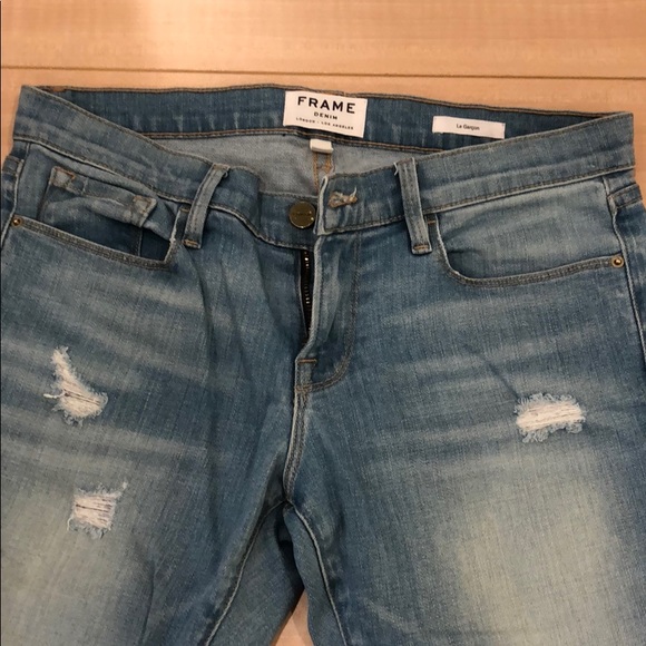 Frame Denim Le Garçon Light Wash Distressed Jeans - Picture 2 of 5